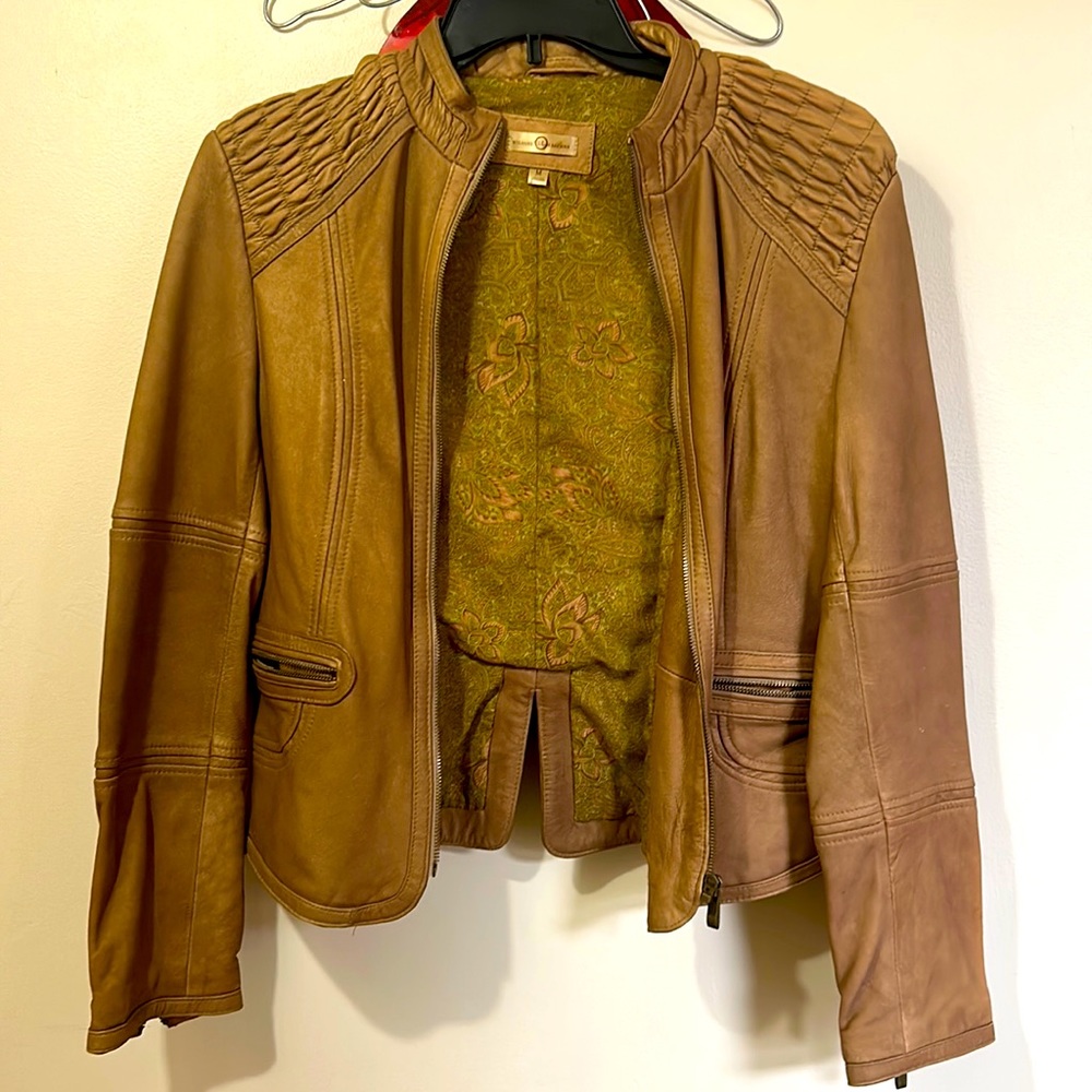 Wilsons Leather Sparkle Tan Jacket (Size Medium) **Genuine Leather**